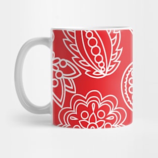 Mandala Pattern Red and White Halloween Fall Autumn Season Mug